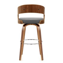 Tabouret Faux Cuir Bois - Alicia