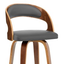 Tabouret Faux Cuir Bois - Alicia