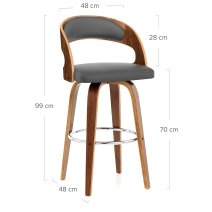 Tabouret Faux Cuir Bois - Alicia