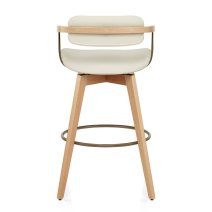 Tabouret Chêne Cuir Véritable - Electra