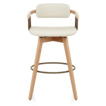 Tabouret Chêne Cuir Véritable - Electra