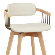 Tabouret Chêne Cuir Véritable - Electra