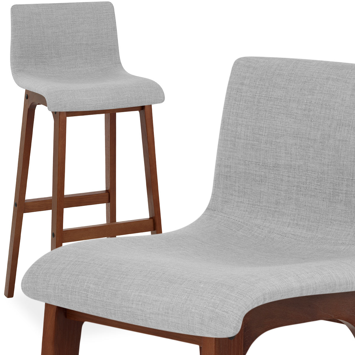 Tabouret de Bar Tissu - Drift Gris Clair