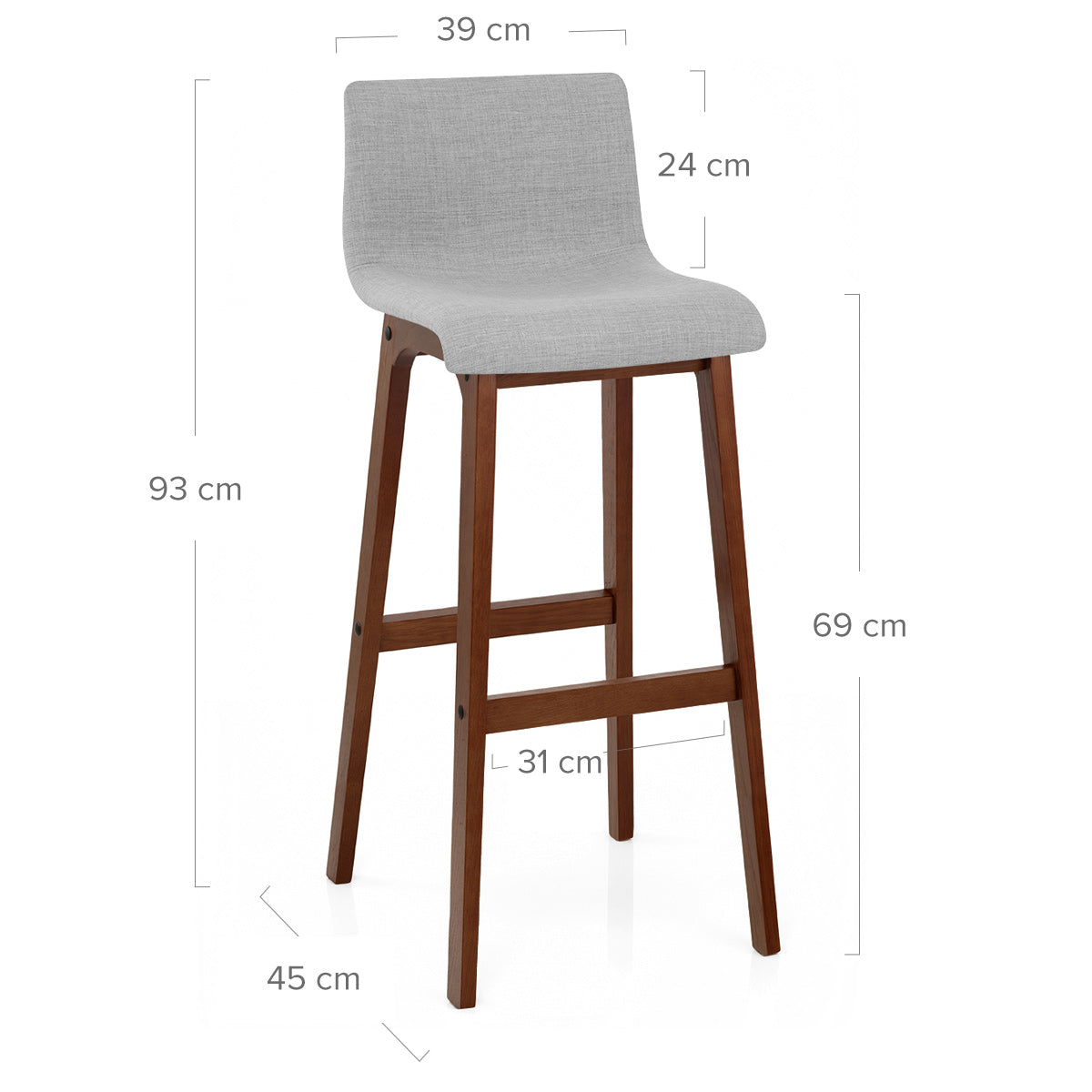 Tabouret de Bar Tissu - Drift Gris Clair