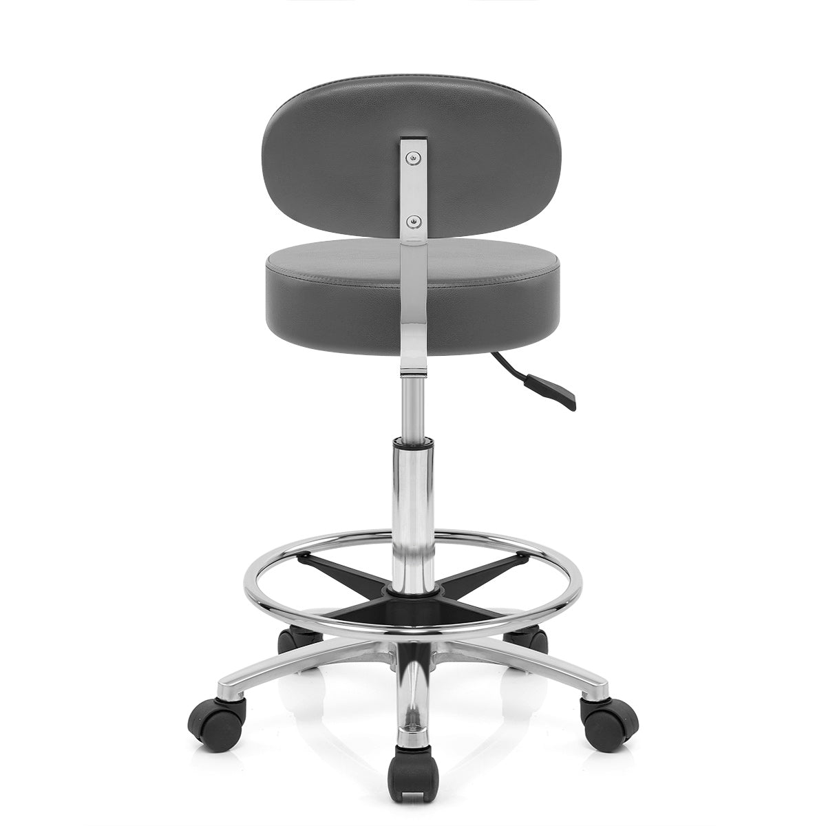 Chaise de Bar Faux Cuir Chrome - Swivel Gris