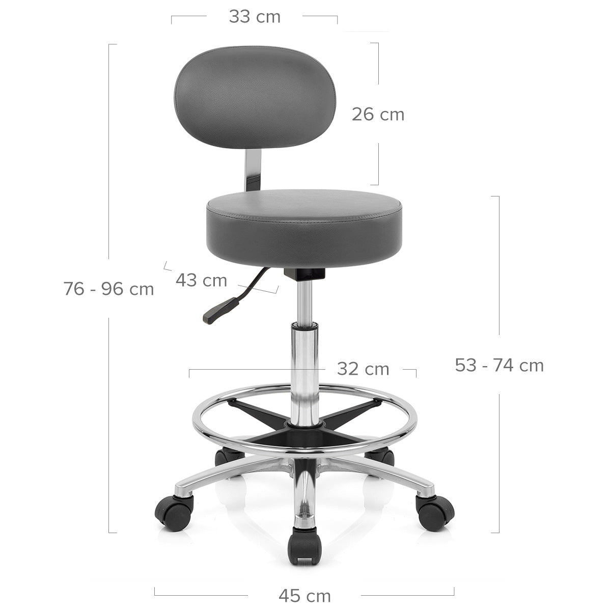 Chaise de Bar Faux Cuir Chrome - Swivel Gris