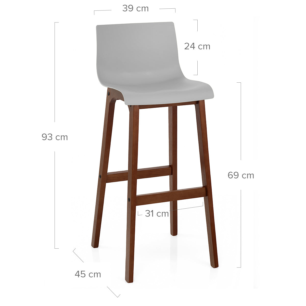 Tabouret de Bar Resine - Drift Gris