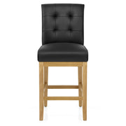 Ashby Real Leather Bar Stool Black