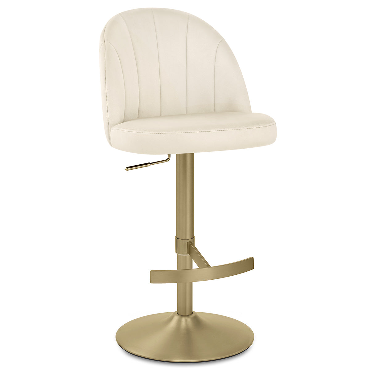 Chaise de Bar Velours - Nicola Crème