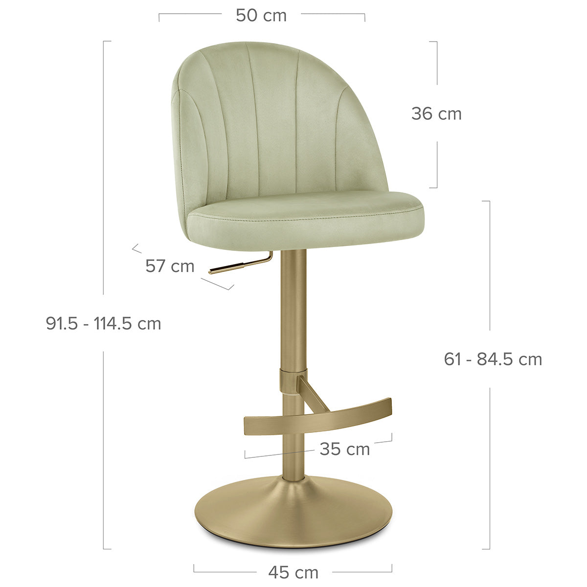 Chaise de Bar Velours - Nicola Vert