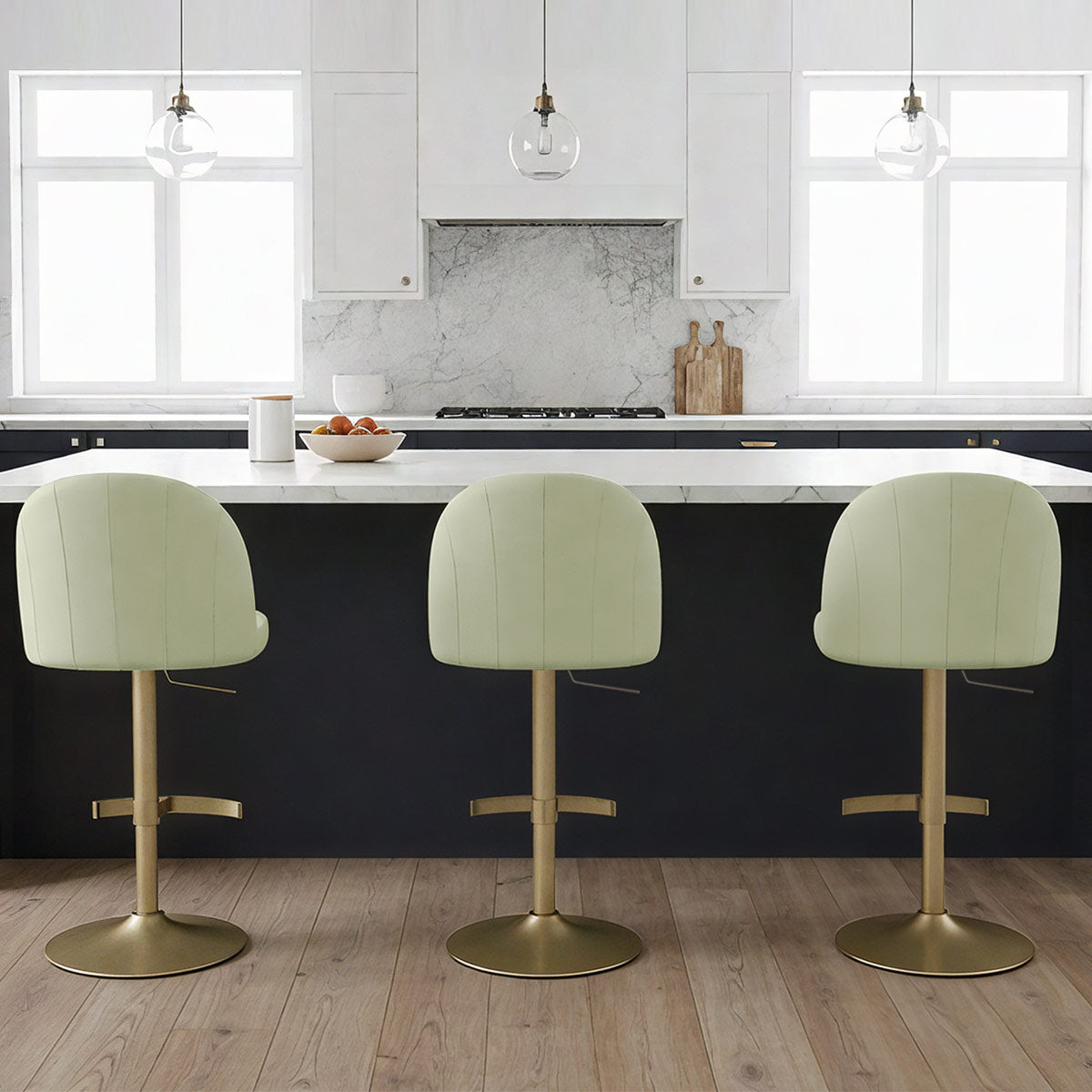 Chaise de Bar Velours - Nicola Vert
