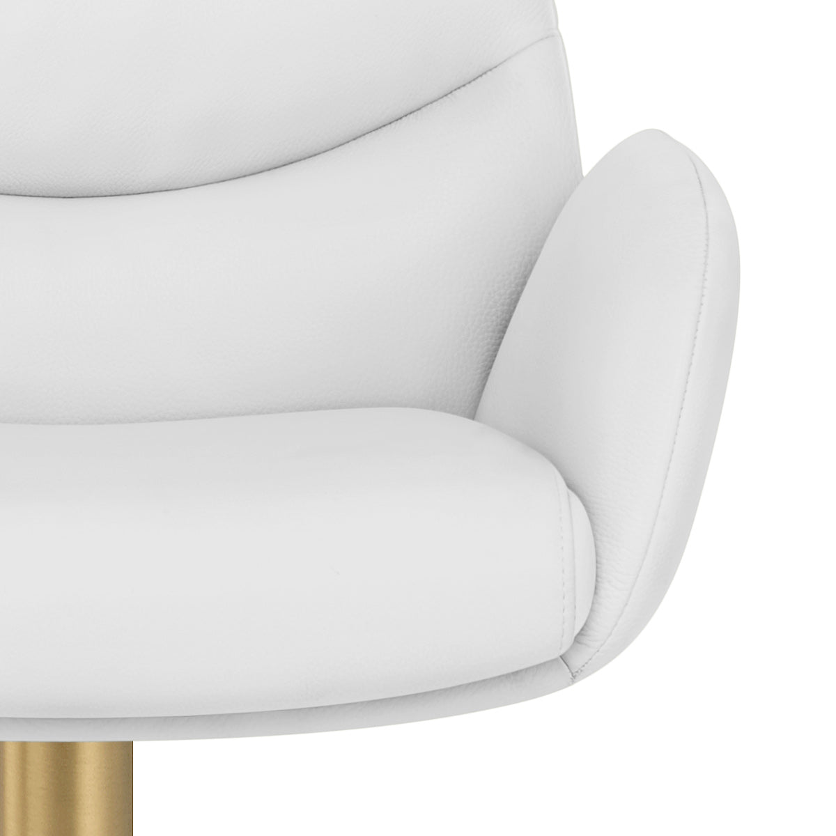 Chaise de Bar Cuir Veritable Or Brosse - Seville Blanc