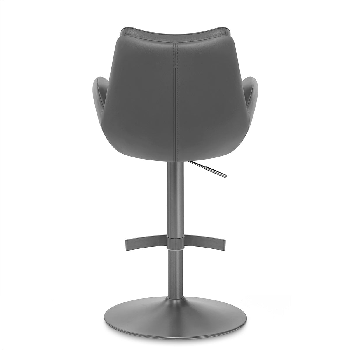 Chaise de Bar Cuir Veritable Graphite Brosse - Seville Gris Fonce