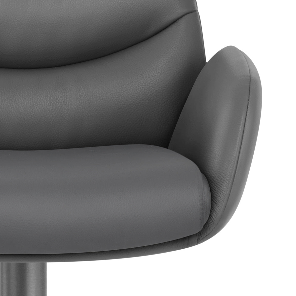 Chaise de Bar Cuir Veritable Graphite Brosse - Seville Gris Fonce