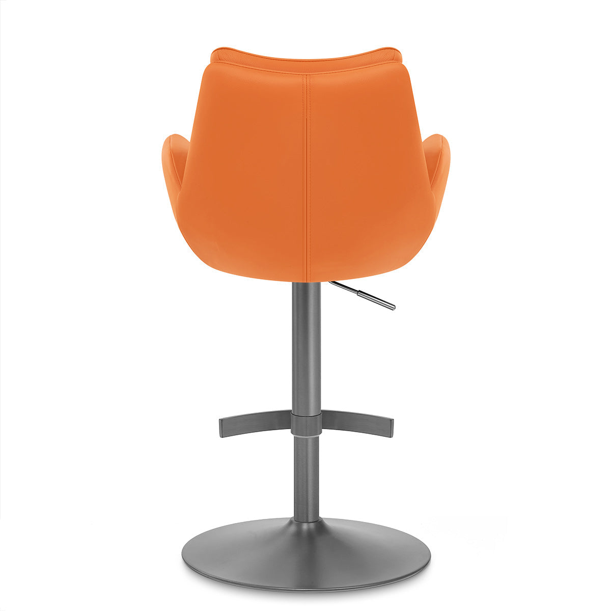 Chaise de Bar Cuir Veritable Graphite Brosse - Seville Orange