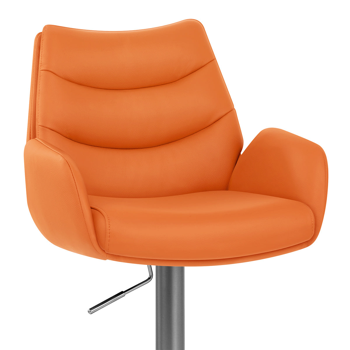 Chaise de Bar Cuir Veritable Graphite Brosse - Seville Orange