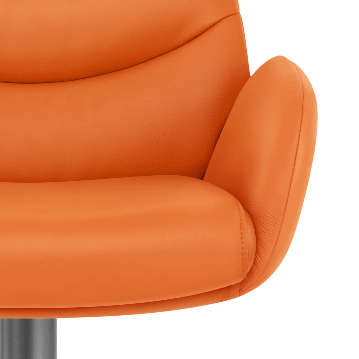 Chaise de Bar Cuir Veritable Graphite Brosse - Seville Orange