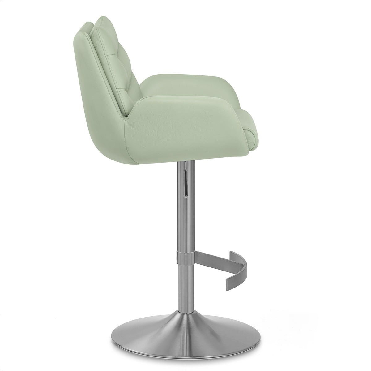 Seville Real Leather Brushed Stool Green