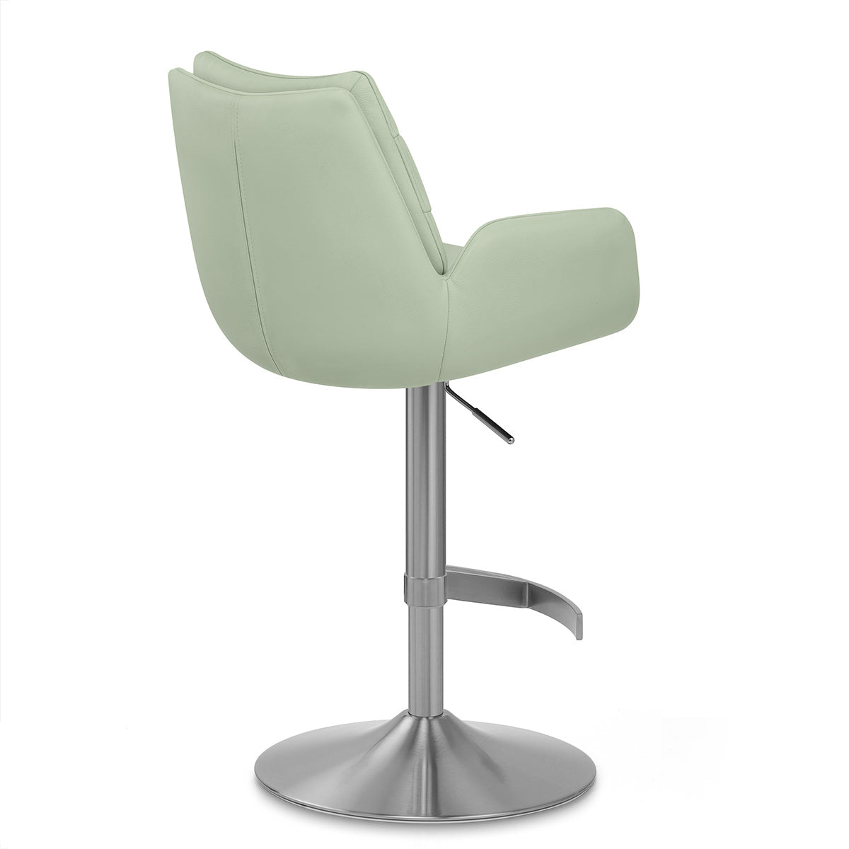 Seville Real Leather Brushed Stool Green