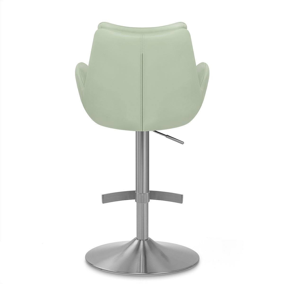 Seville Real Leather Brushed Stool Green
