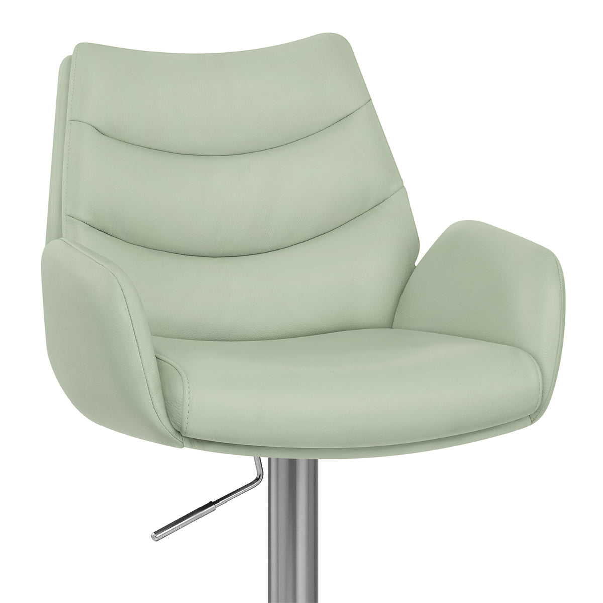 Seville Real Leather Brushed Stool Green