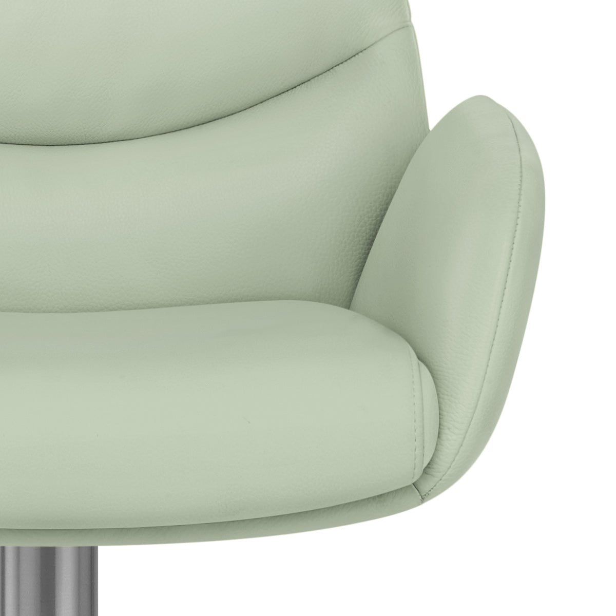 Seville Real Leather Brushed Stool Green