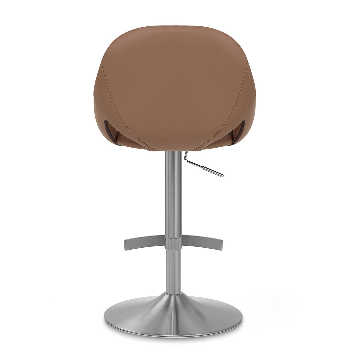 Chaise de Bar Cuir eco Chrome Brosse - Rico Marron