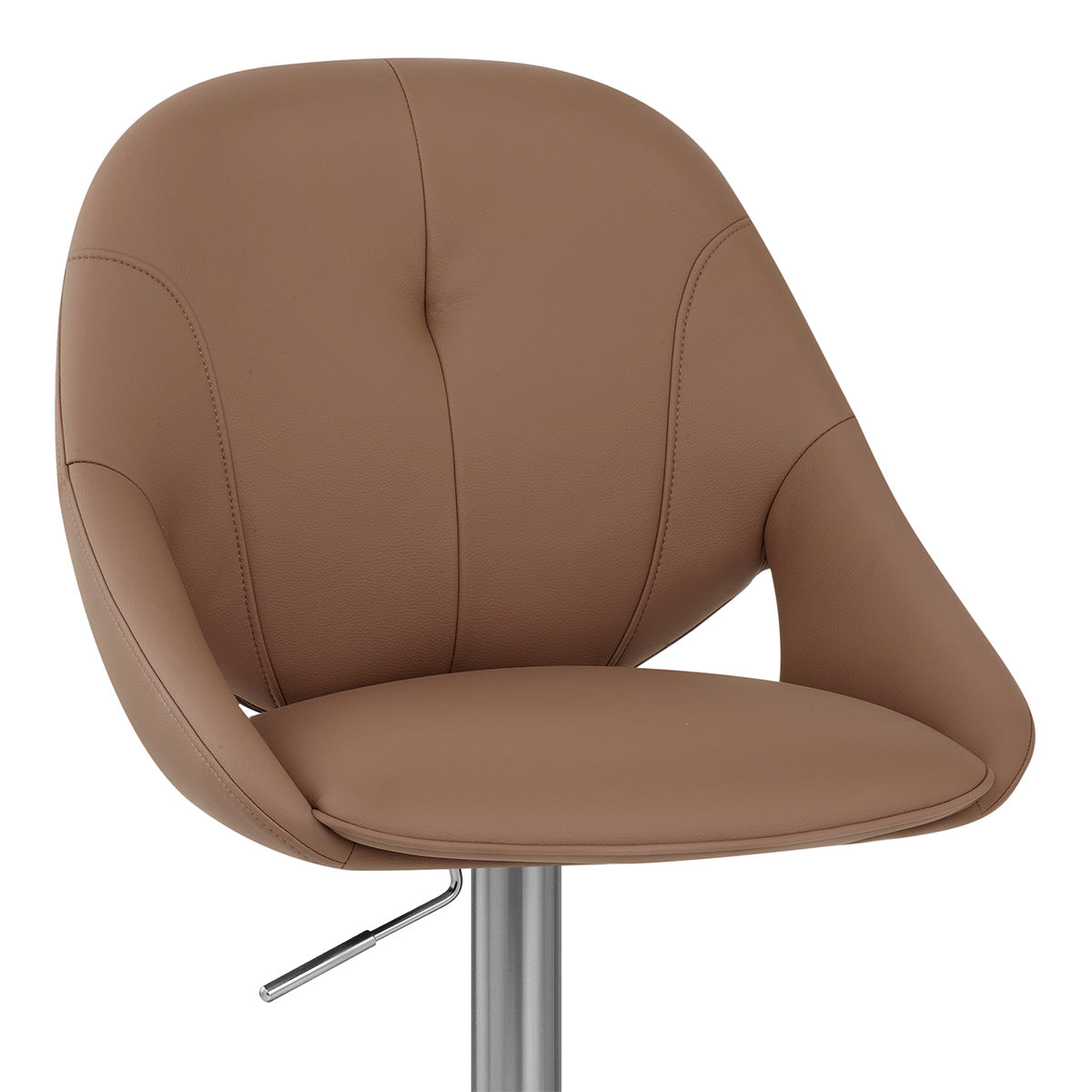 Chaise de Bar Cuir eco Chrome Brosse - Rico Marron