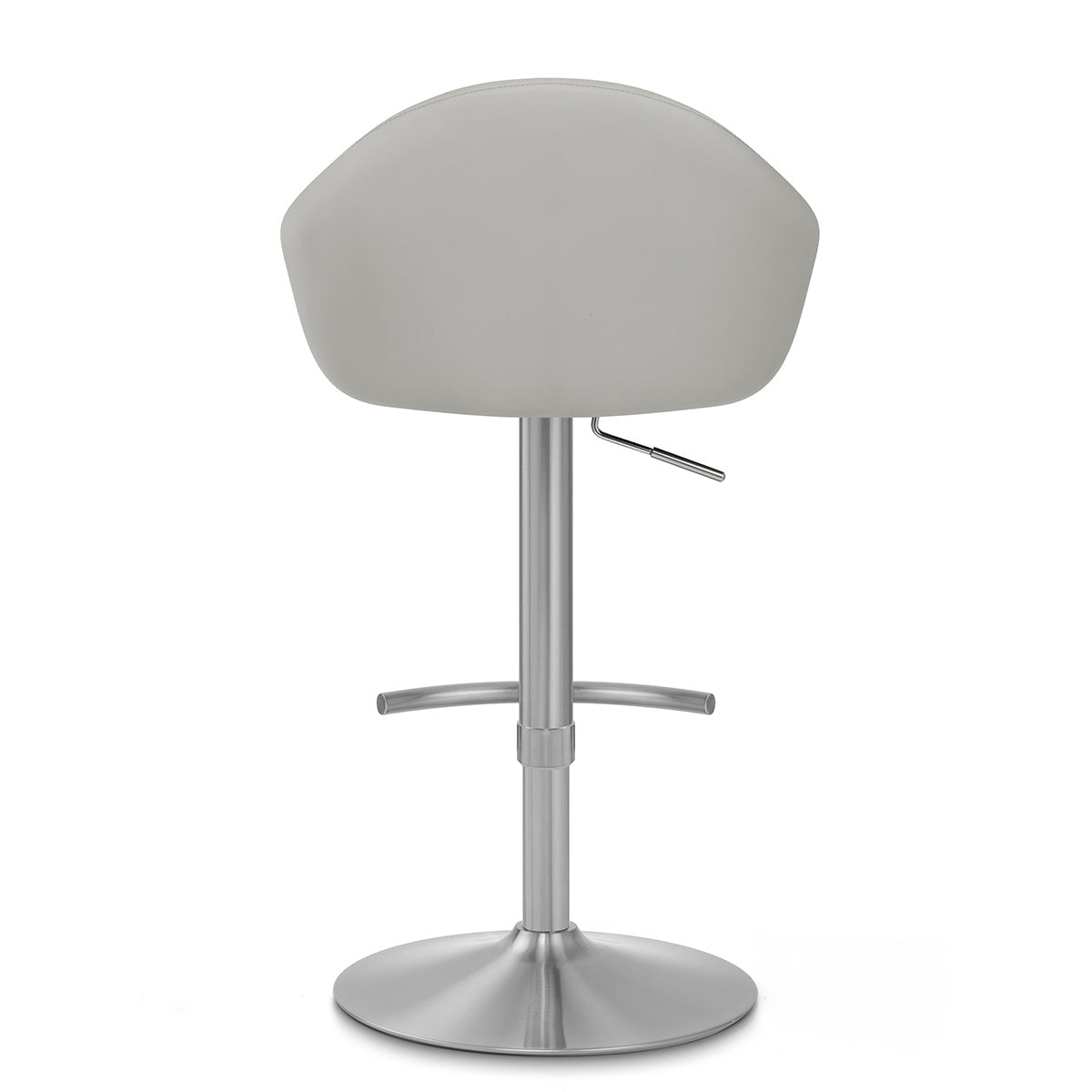 Chaise de Bar Faux Cuir Chrome Brosse - Perry Gris