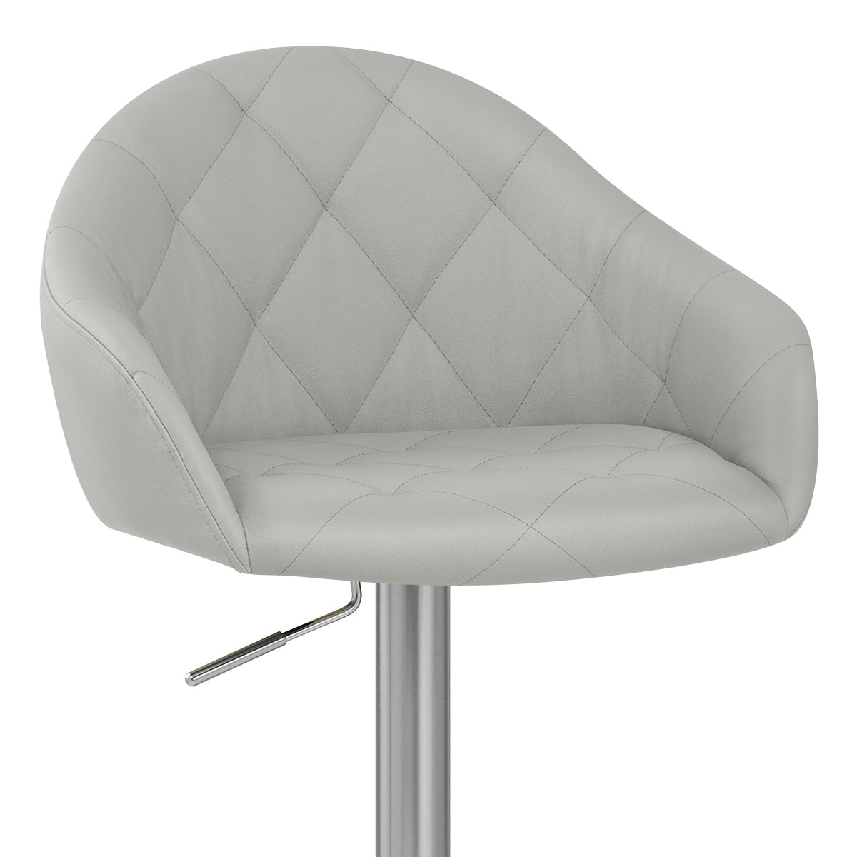 Chaise de Bar Faux Cuir Chrome Brosse - Perry Gris