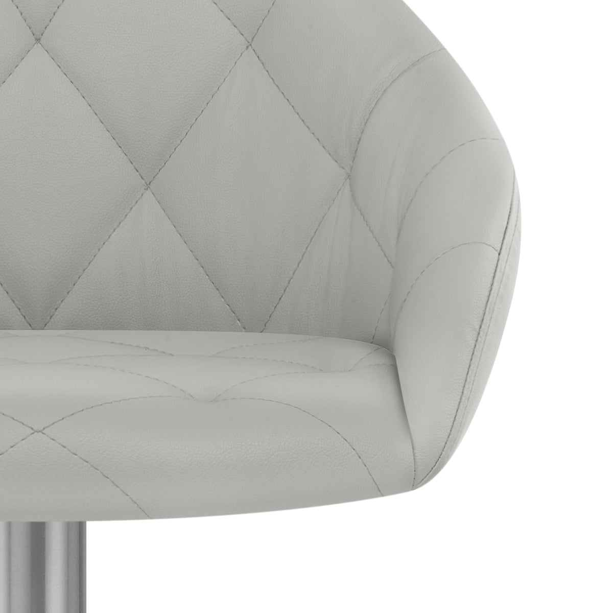 Chaise de Bar Faux Cuir Chrome Brosse - Perry Gris