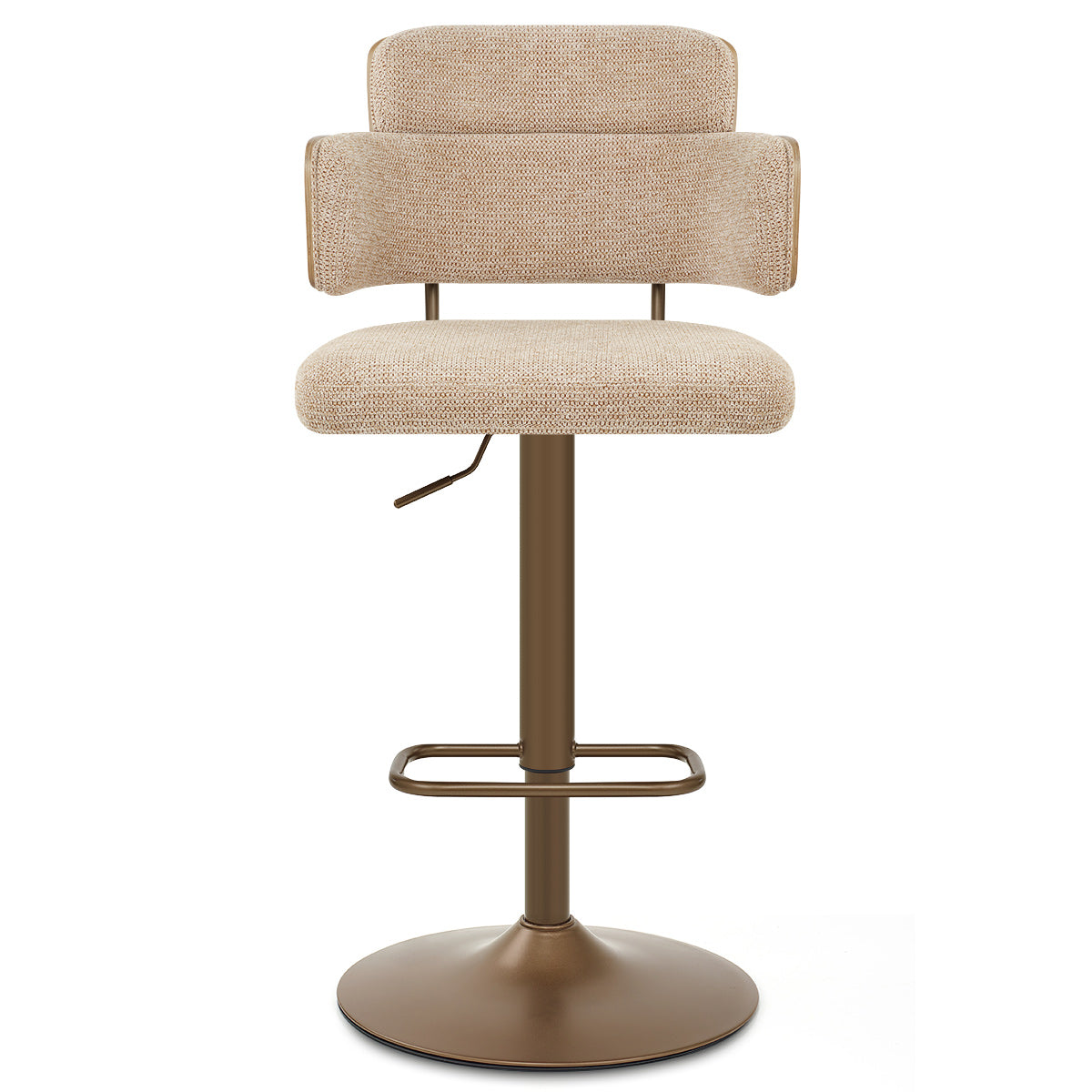 Tabouret de Bar Cuivre Tissu - Logan Crème