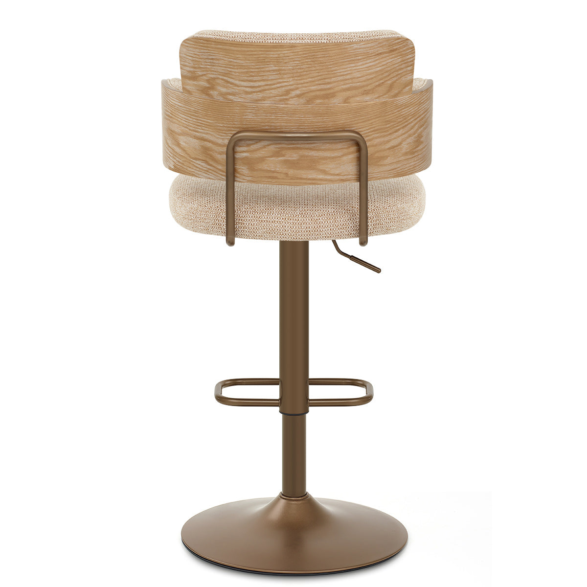 Tabouret de Bar Cuivre Tissu - Logan Crème