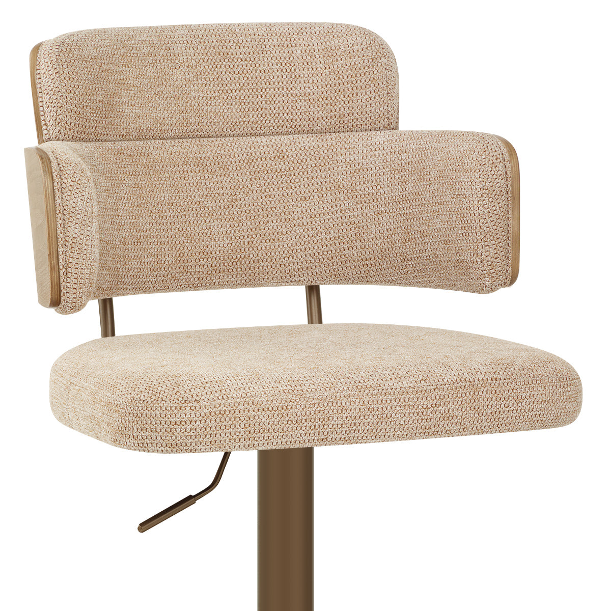 Tabouret de Bar Cuivre Tissu - Logan Crème