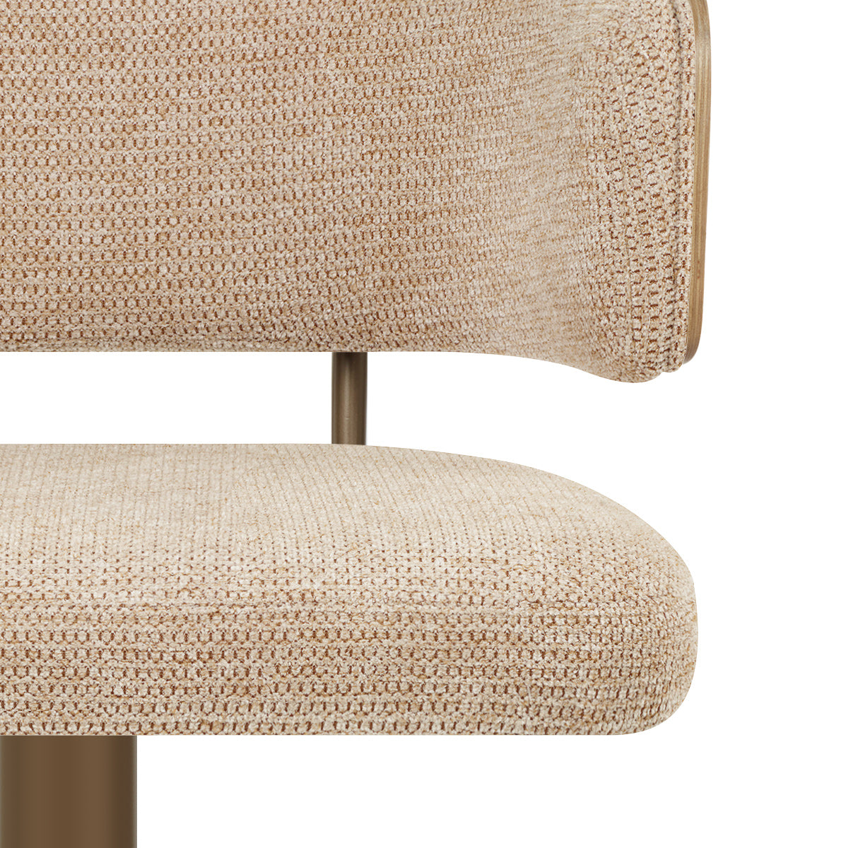 Tabouret de Bar Cuivre Tissu - Logan Crème