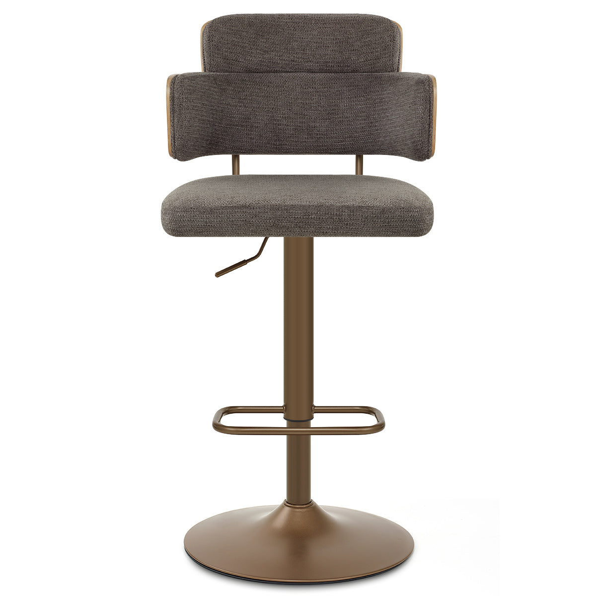 Tabouret de Bar Cuivre Tissu - Logan Gris