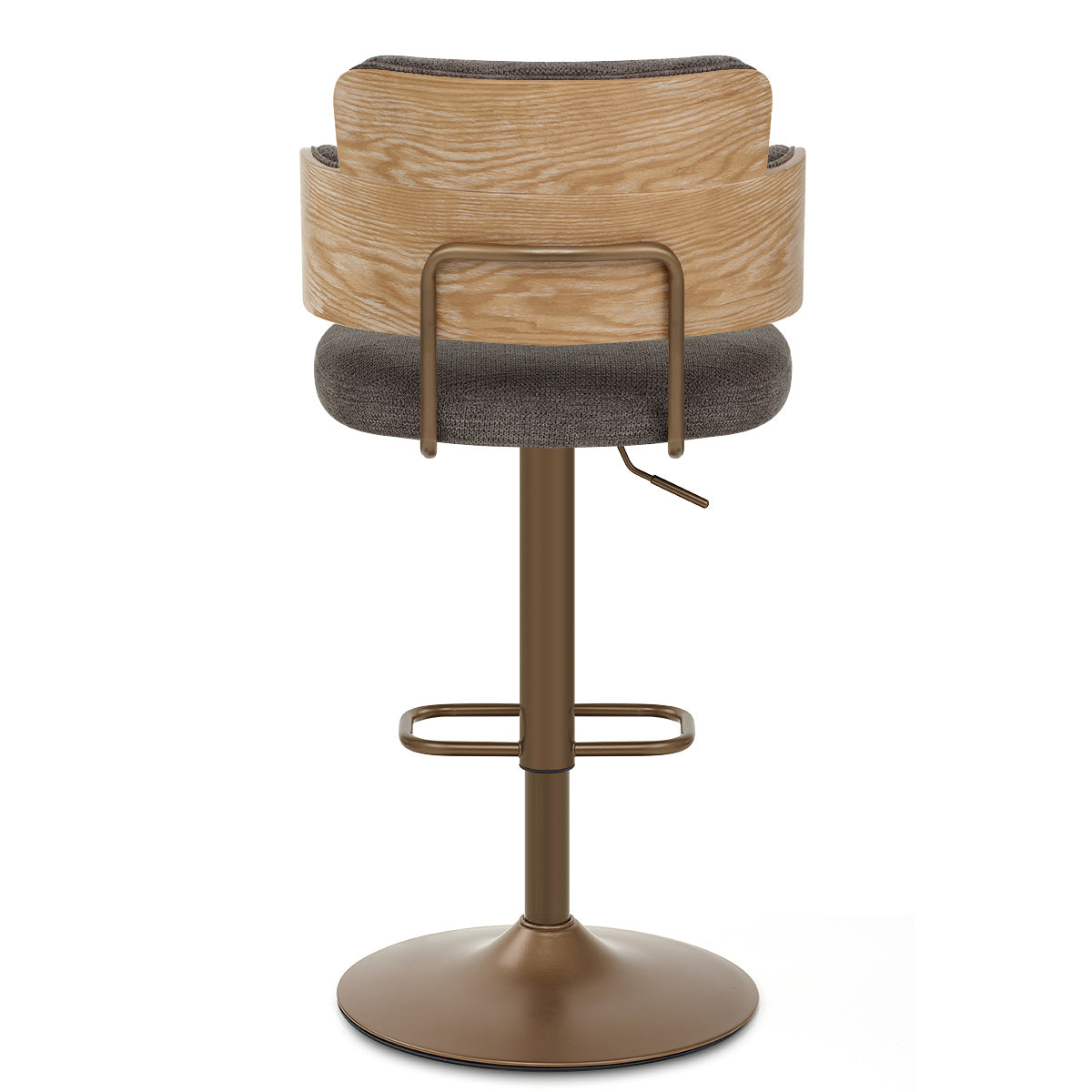 Tabouret de Bar Cuivre Tissu - Logan Gris