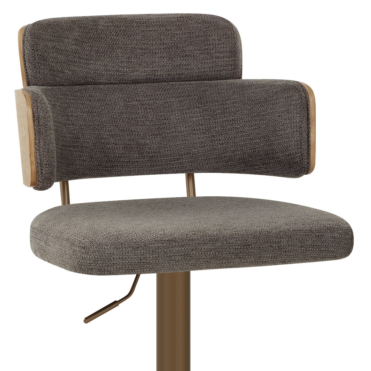 Tabouret de Bar Cuivre Tissu - Logan Gris