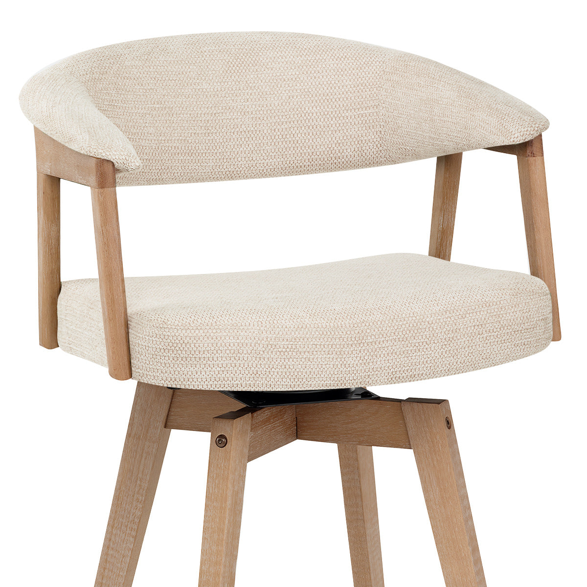 Tabouret de Bar Bois Tissu - Falco Crème