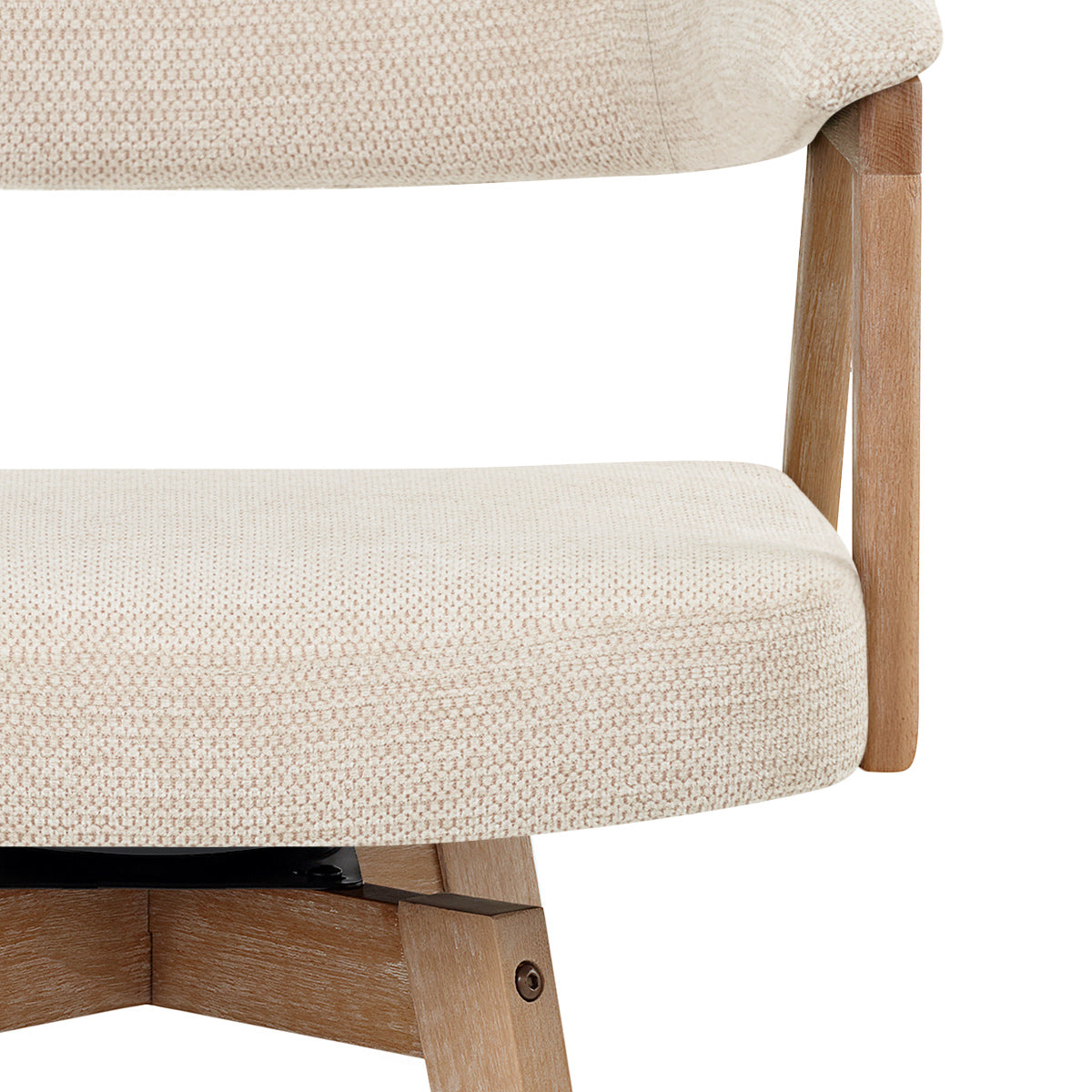 Tabouret de Bar Bois Tissu - Falco Crème