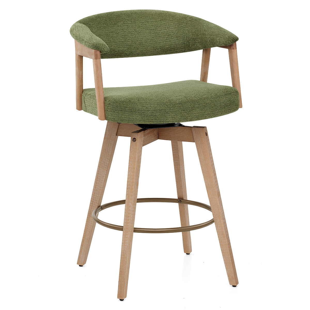 Tabouret de Bar Bois Tissu - Falco Vert