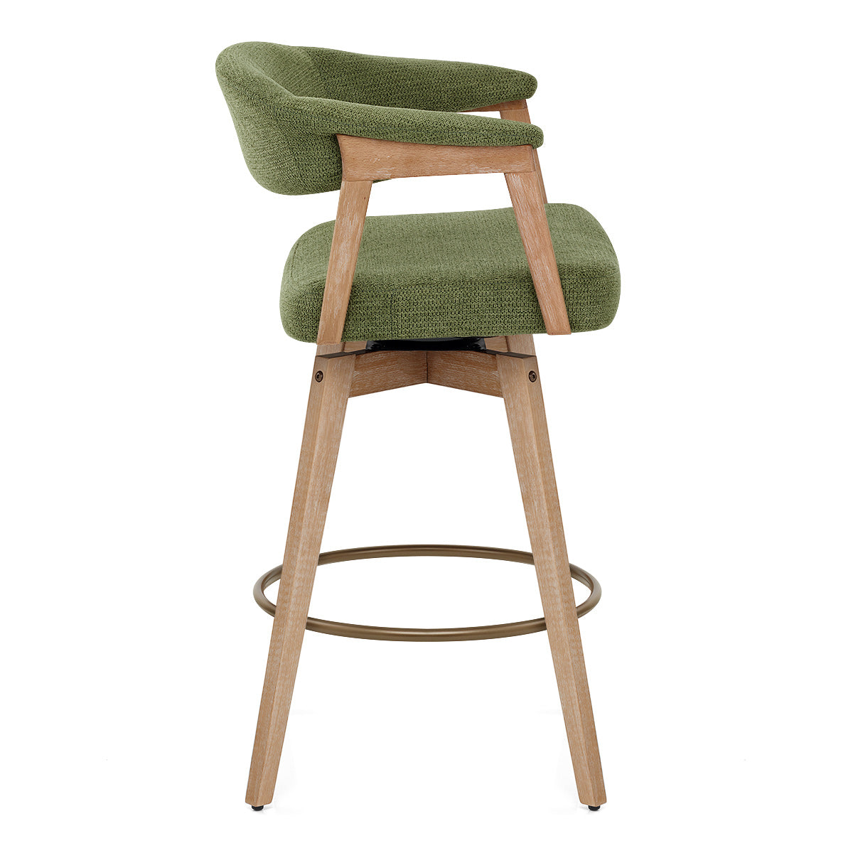 Tabouret de Bar Bois Tissu - Falco Vert