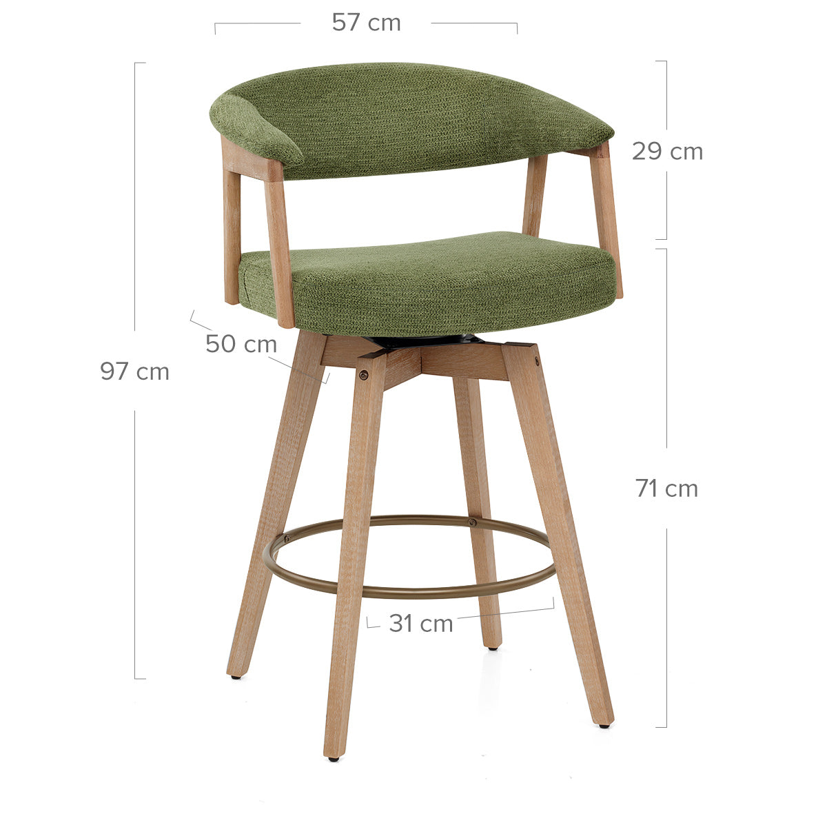 Tabouret de Bar Bois Tissu - Falco Vert