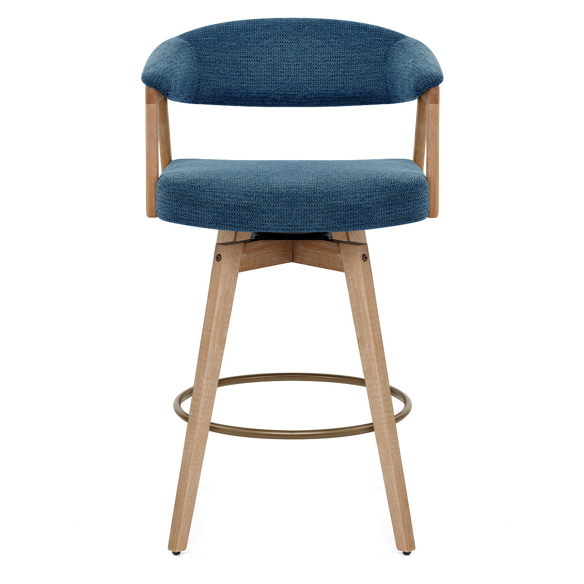 Tabouret de Bar Bois Tissu - Falco Bleu
