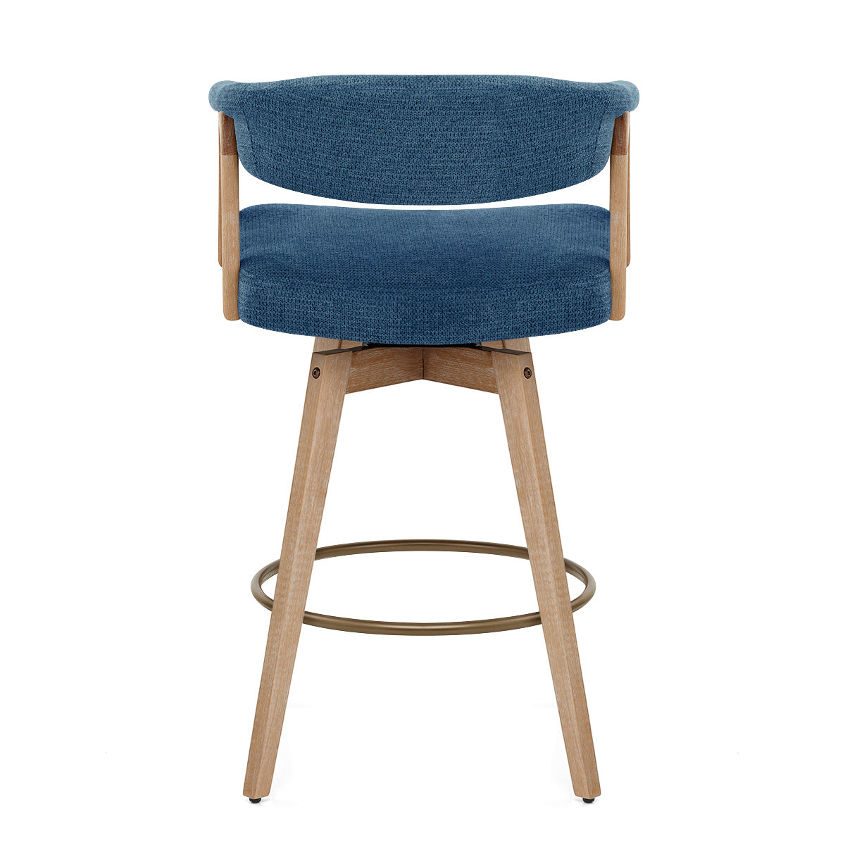 Tabouret de Bar Bois Tissu - Falco Bleu