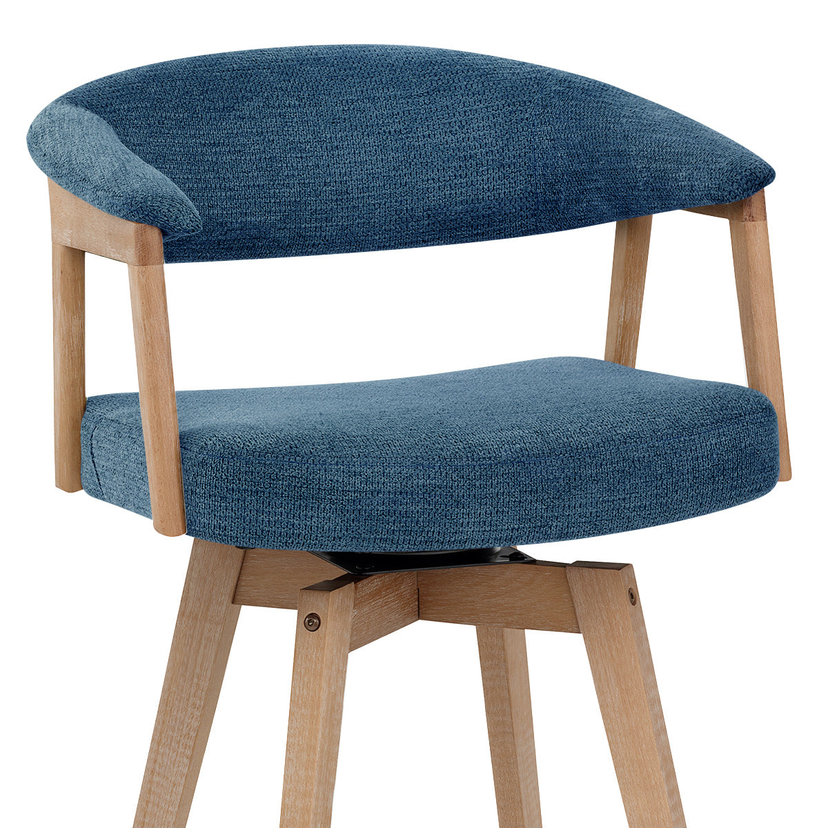 Tabouret de Bar Bois Tissu - Falco Bleu