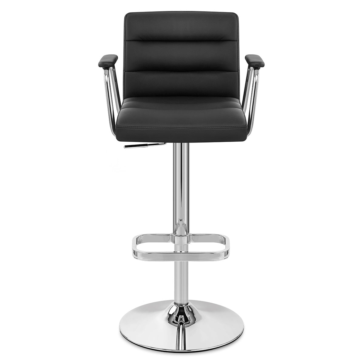 Chaise de Bar Faux Cuir Chrome - Lush Noir