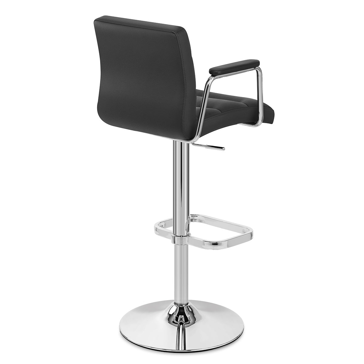 Chaise de Bar Faux Cuir Chrome - Lush Noir