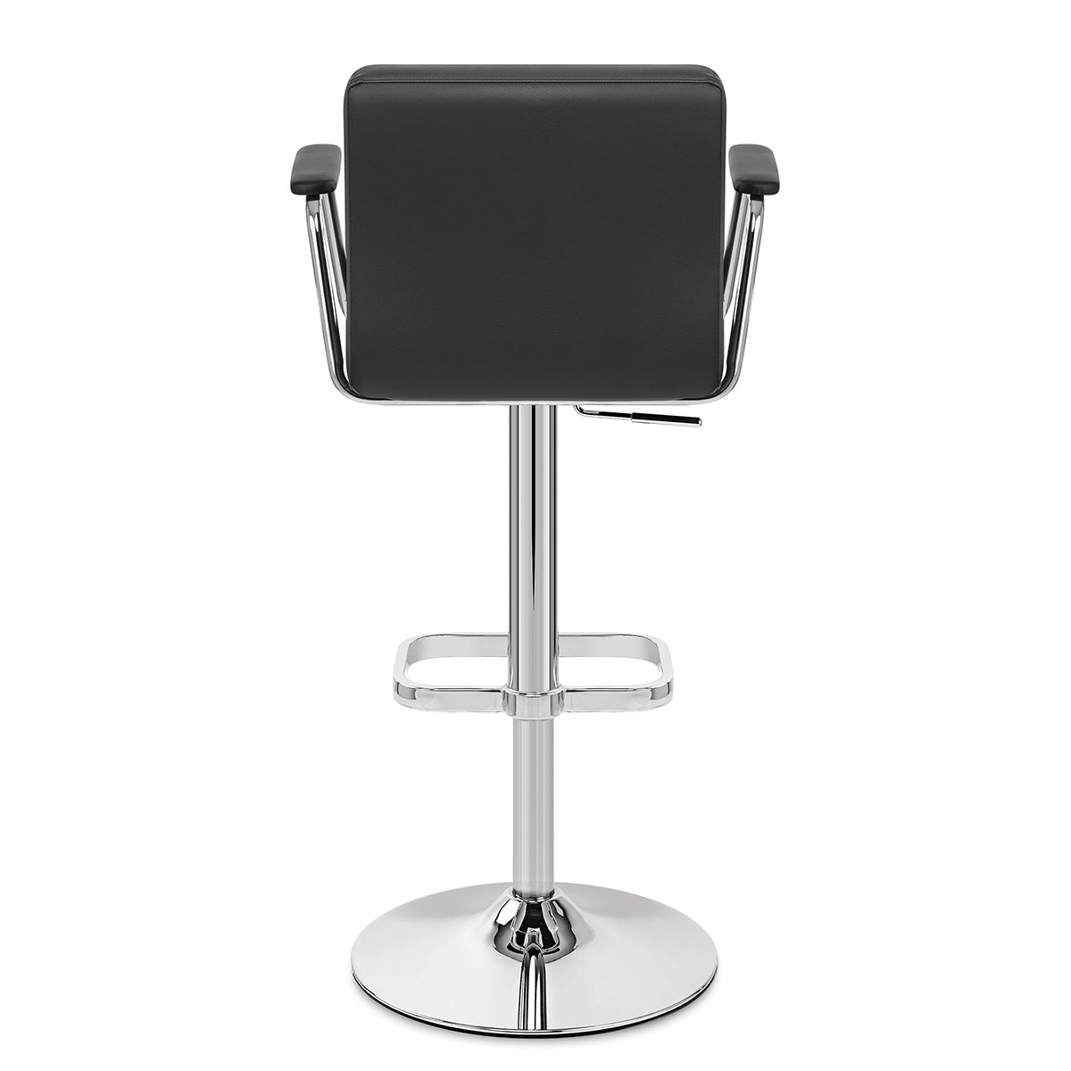 Chaise de Bar Faux Cuir Chrome - Lush Noir