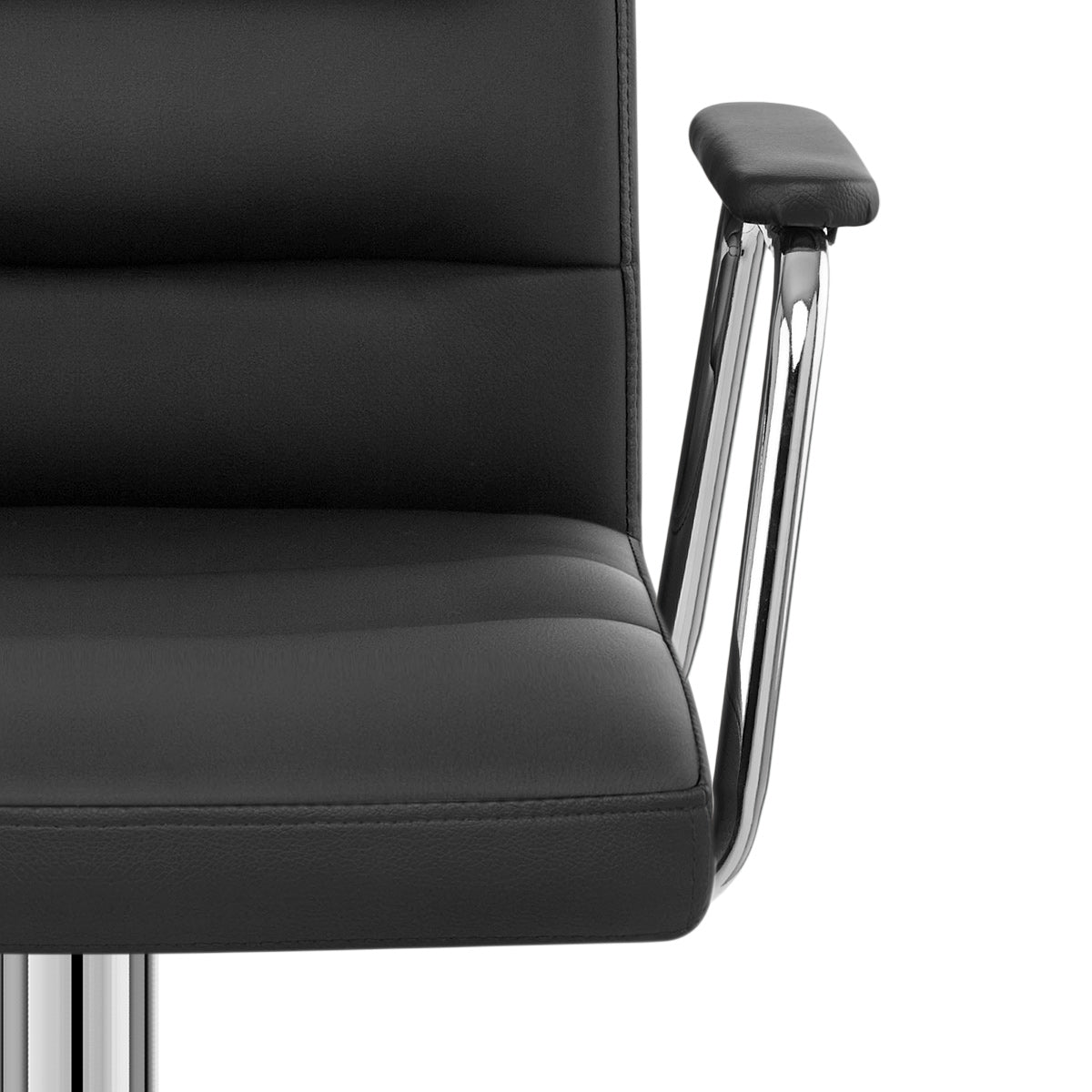 Chaise de Bar Faux Cuir Chrome - Lush Noir